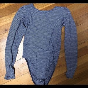 Aerie navy and white long sleeve bodysuit